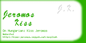jeromos kiss business card